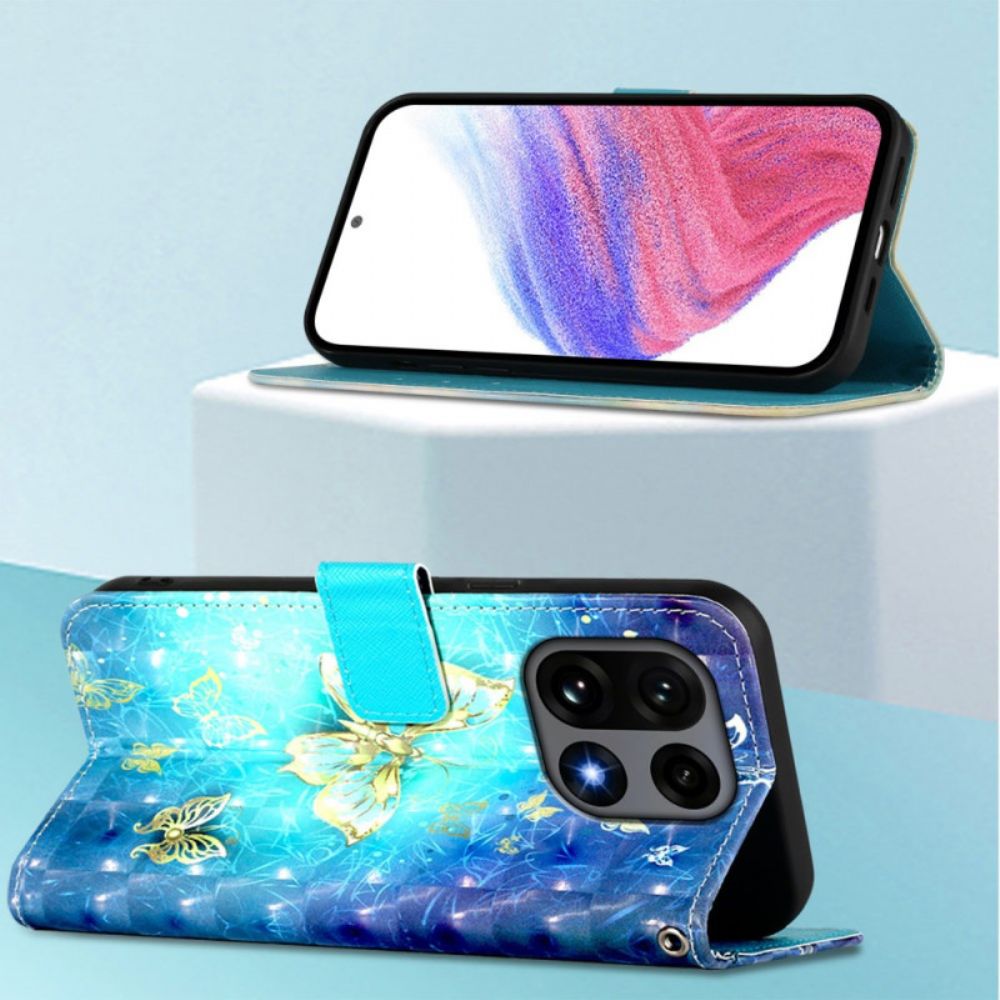 Folio-hoesje Oneplus 15 Telefoonhoesje Gouden Vlinders