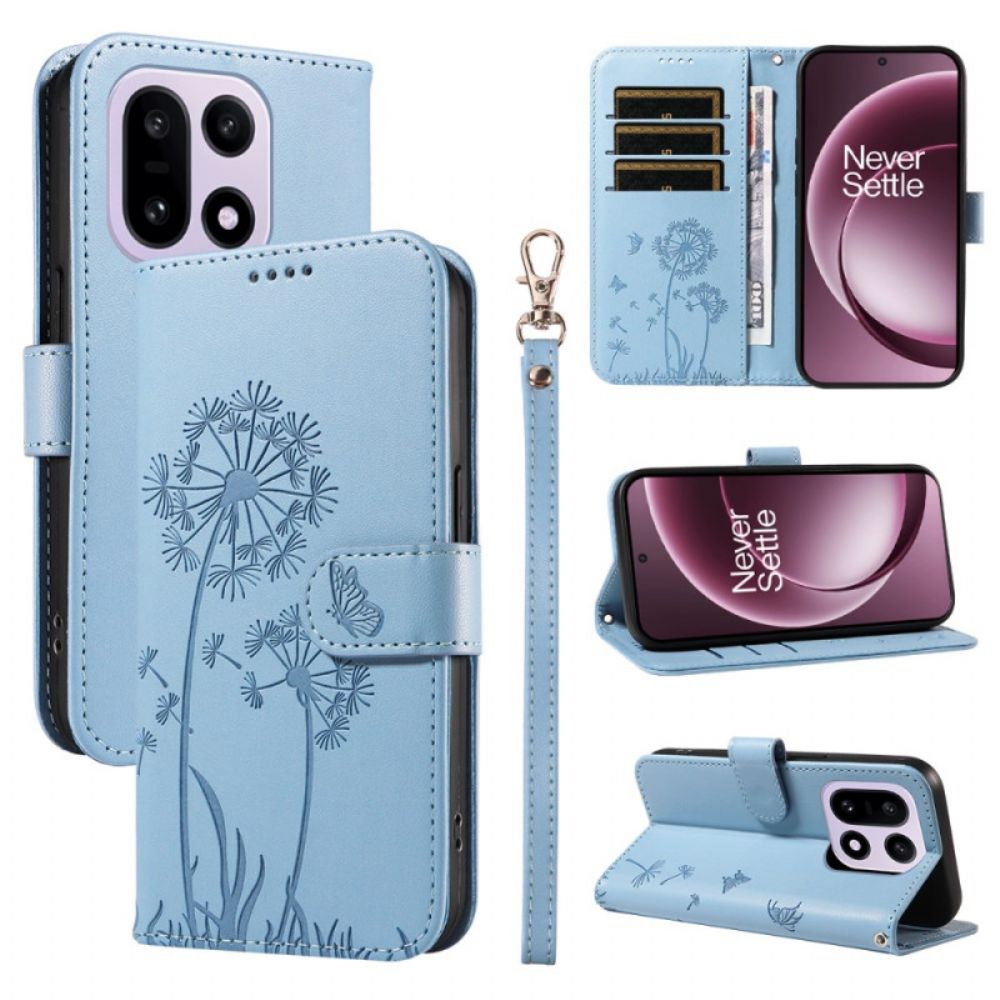 Folio-hoesje Oneplus 15 Telefoonhoesje Paardenbloembandje