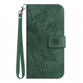 Folio-hoesje Oneplus 15 Zonnebloemprint Met Bandje