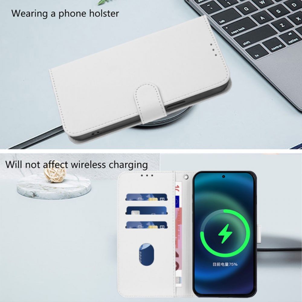 Leren Hoesje Oneplus 15 Effen Bescherming Hoesje