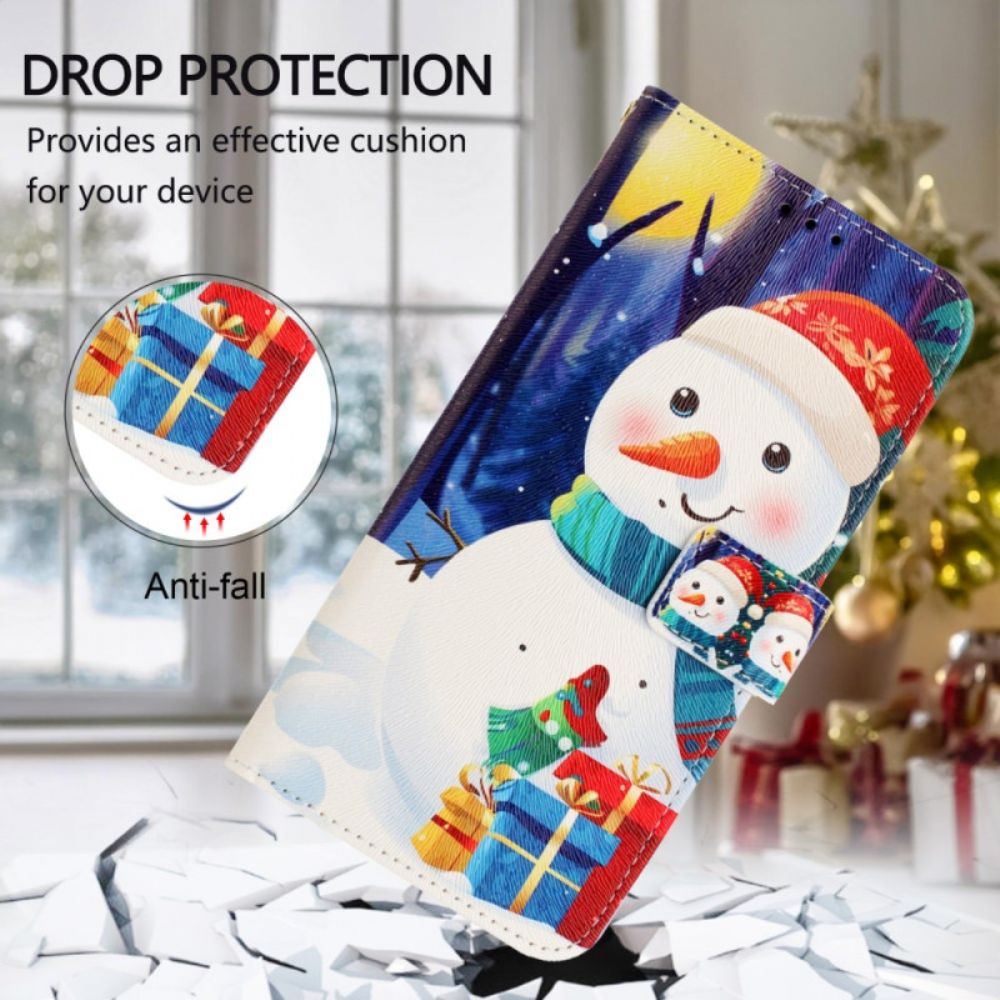 Leren Hoesje Oneplus 15 Kerstpatroon Bescherming Hoesje