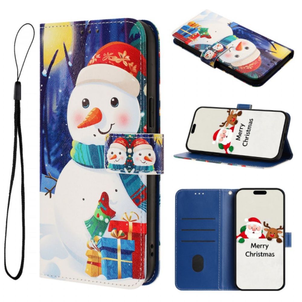 Leren Hoesje Oneplus 15 Kerstpatroon Bescherming Hoesje