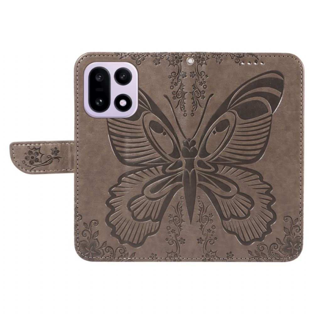 Leren Hoesje Voor Oneplus 15 Grafische Vlinder