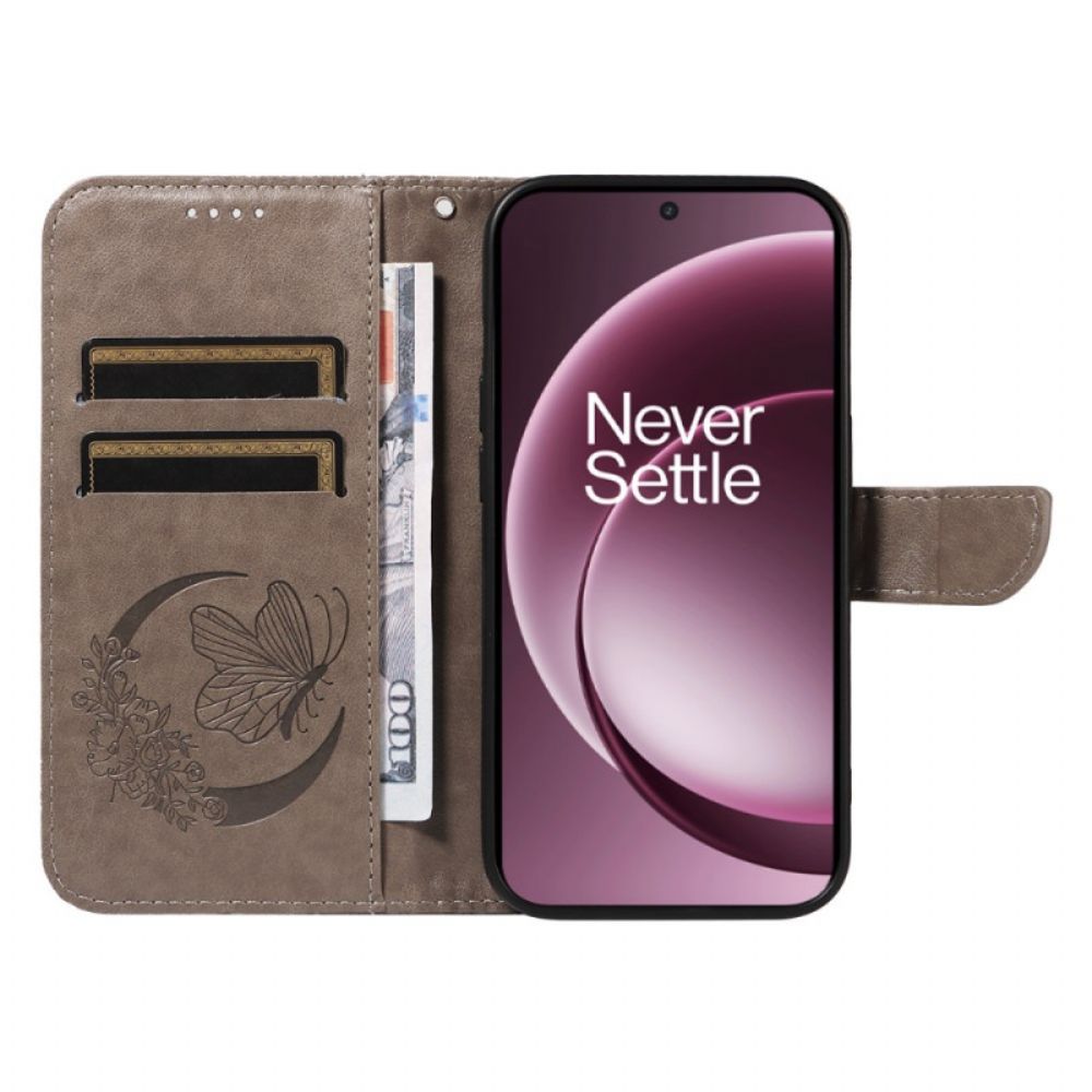 Leren Hoesje Voor Oneplus 15 Grafische Vlinder