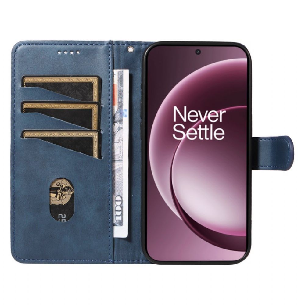 Leren Hoesje Voor Oneplus 15 T-design Lijnen