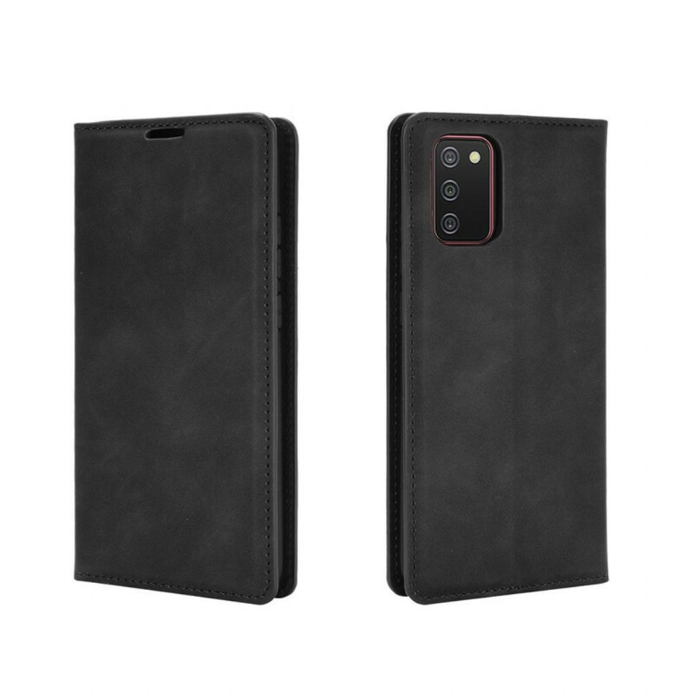 Bescherming Hoesje voor Samsung Galaxy A02s Folio-hoesje Zacht Leereffect