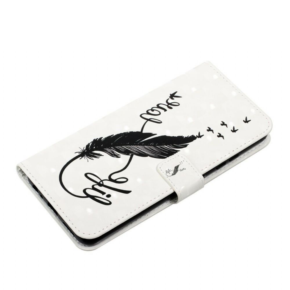 Flip Case voor Samsung Galaxy A02s Pluim Leven En Liefde