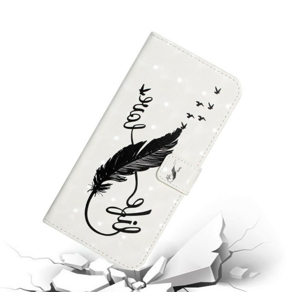 Flip Case voor Samsung Galaxy A02s Pluim Leven En Liefde