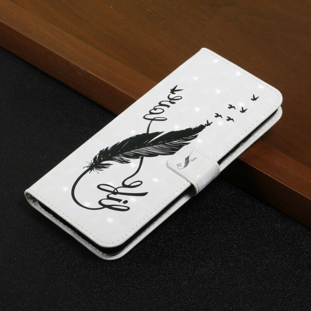Flip Case voor Samsung Galaxy A02s Pluim Leven En Liefde