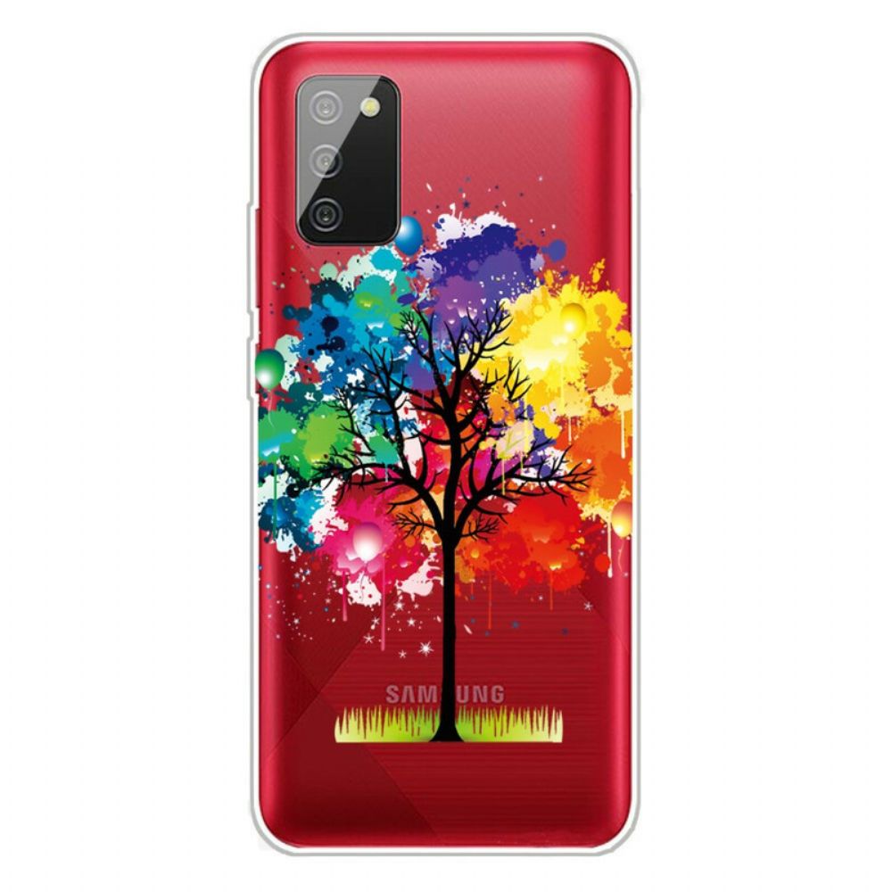 Hoesje voor Samsung Galaxy A02s Aquarel Boom Transparant