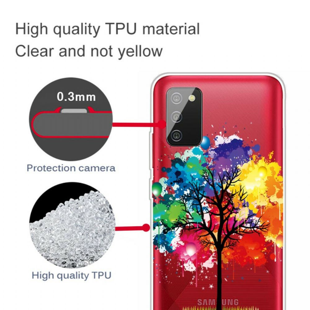 Hoesje voor Samsung Galaxy A02s Aquarel Boom Transparant