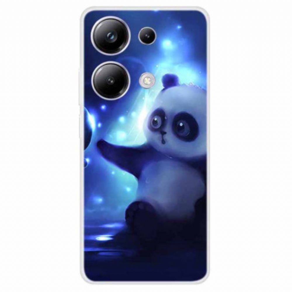 Hoesje Voor Xiaomi Redmi Note 13 Pro 4g Panda Op Blauwe Achtergrond