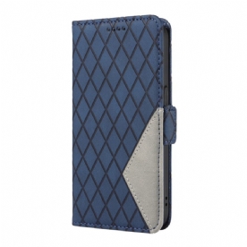 Leren Hoesje Xiaomi Redmi Note 13 Pro 4g Ruitpatroon Met Band