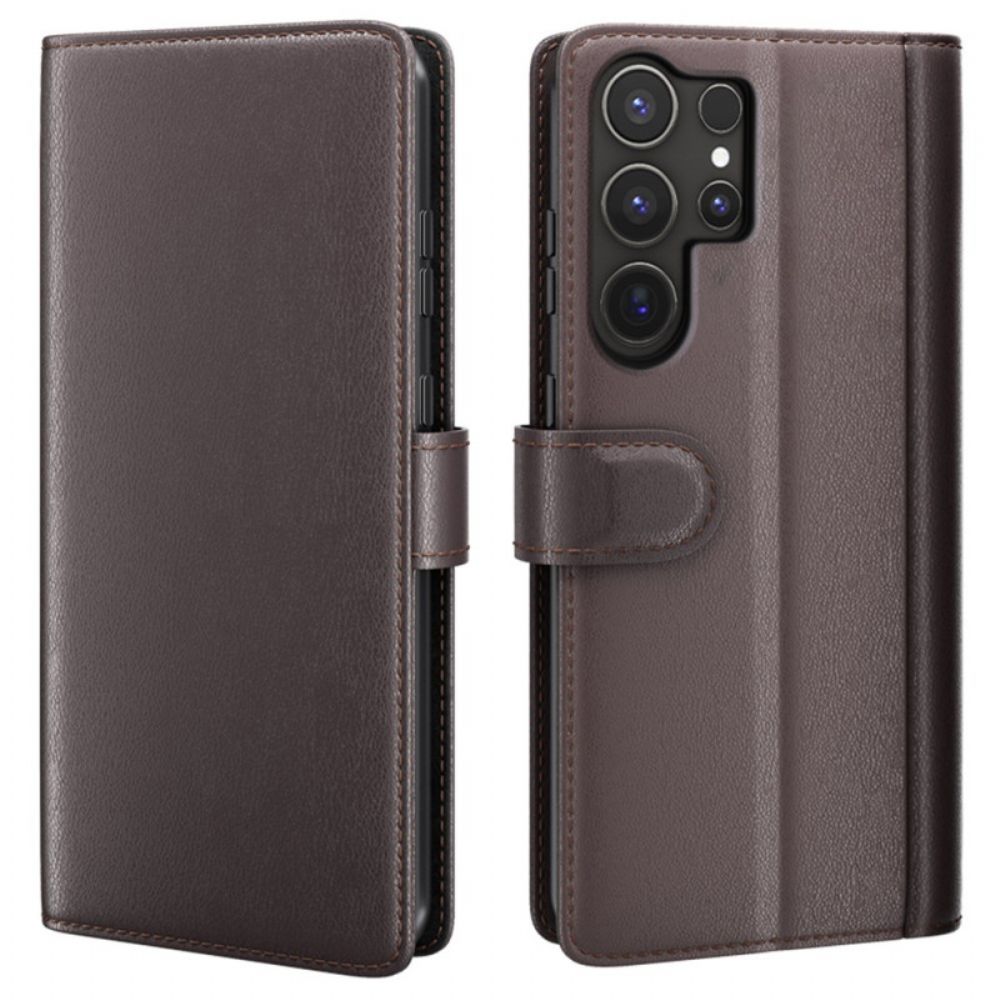 Bescherming Hoesje Samsung Galaxy S25 Ultra 5g Echt Leer