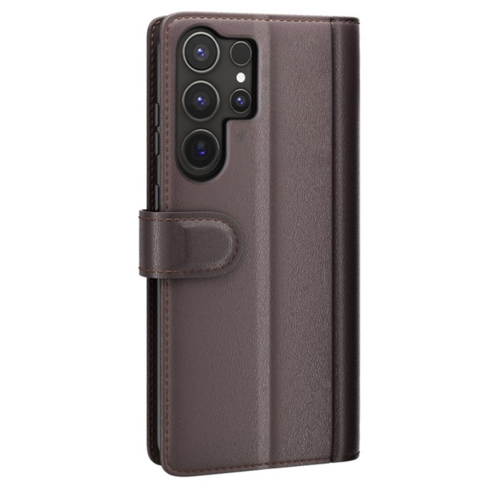 Bescherming Hoesje Samsung Galaxy S25 Ultra 5g Echt Leer