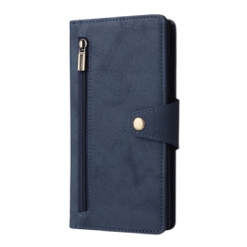 Bescherming Hoesje Samsung Galaxy S25 Ultra 5g Suède-effect Portemonnee Met Riem