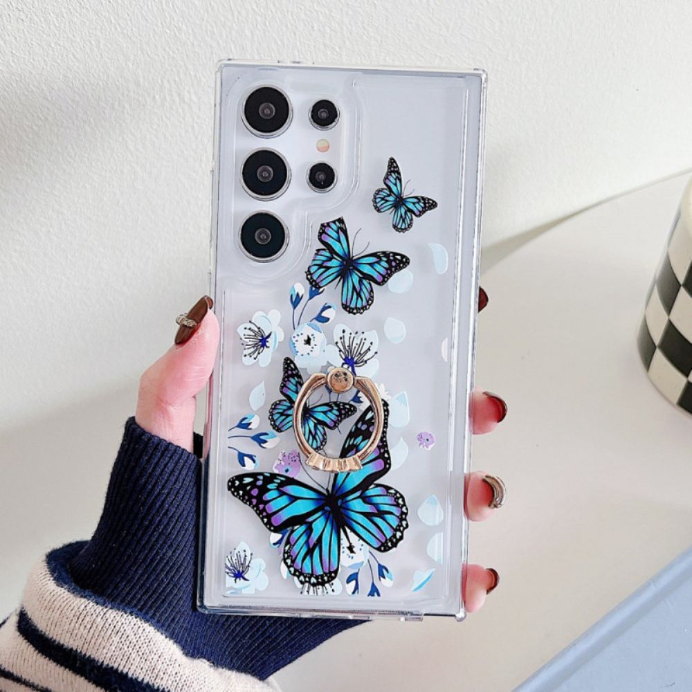 Case Hoesje Samsung Galaxy S25 Ultra 5g Telefoonhoesje Ringhouder Met Patroon