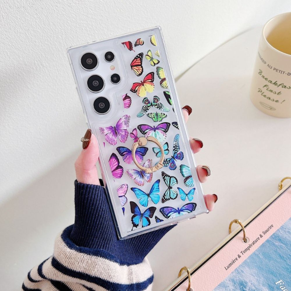 Case Hoesje Samsung Galaxy S25 Ultra 5g Telefoonhoesje Ringhouder Met Patroon