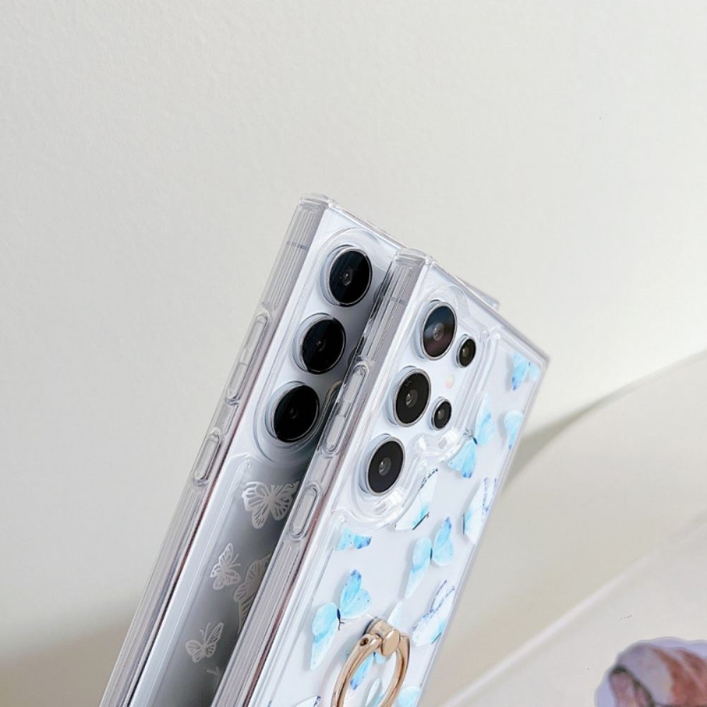 Case Hoesje Samsung Galaxy S25 Ultra 5g Telefoonhoesje Ringhouder Met Patroon