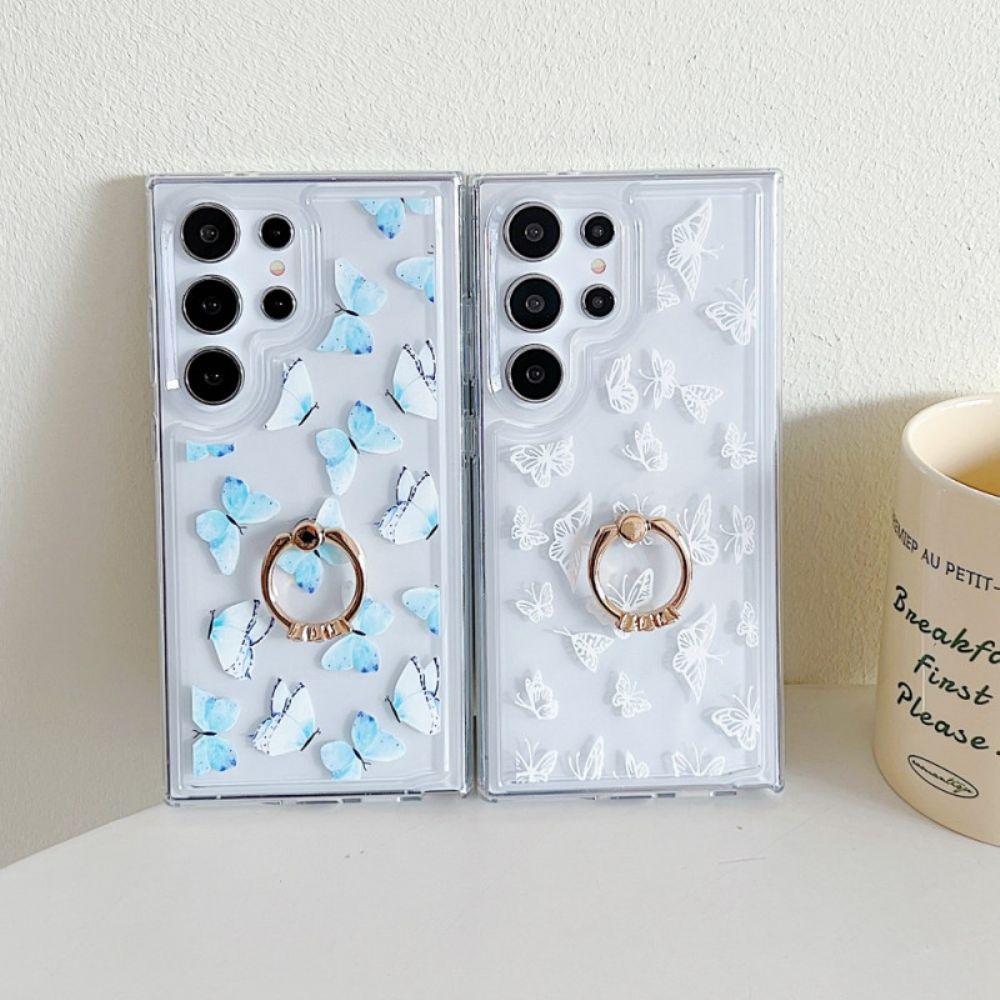 Case Hoesje Samsung Galaxy S25 Ultra 5g Telefoonhoesje Ringhouder Met Patroon