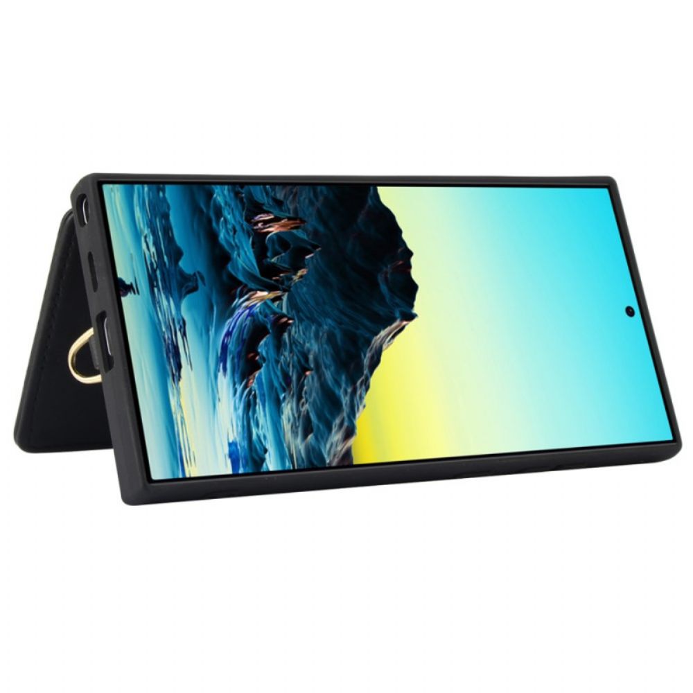 Cover Hoesje Samsung Galaxy S25 Ultra 5g Telefoonhoesje Kaarthouder Met Draagkoord En Schouderband Bandje