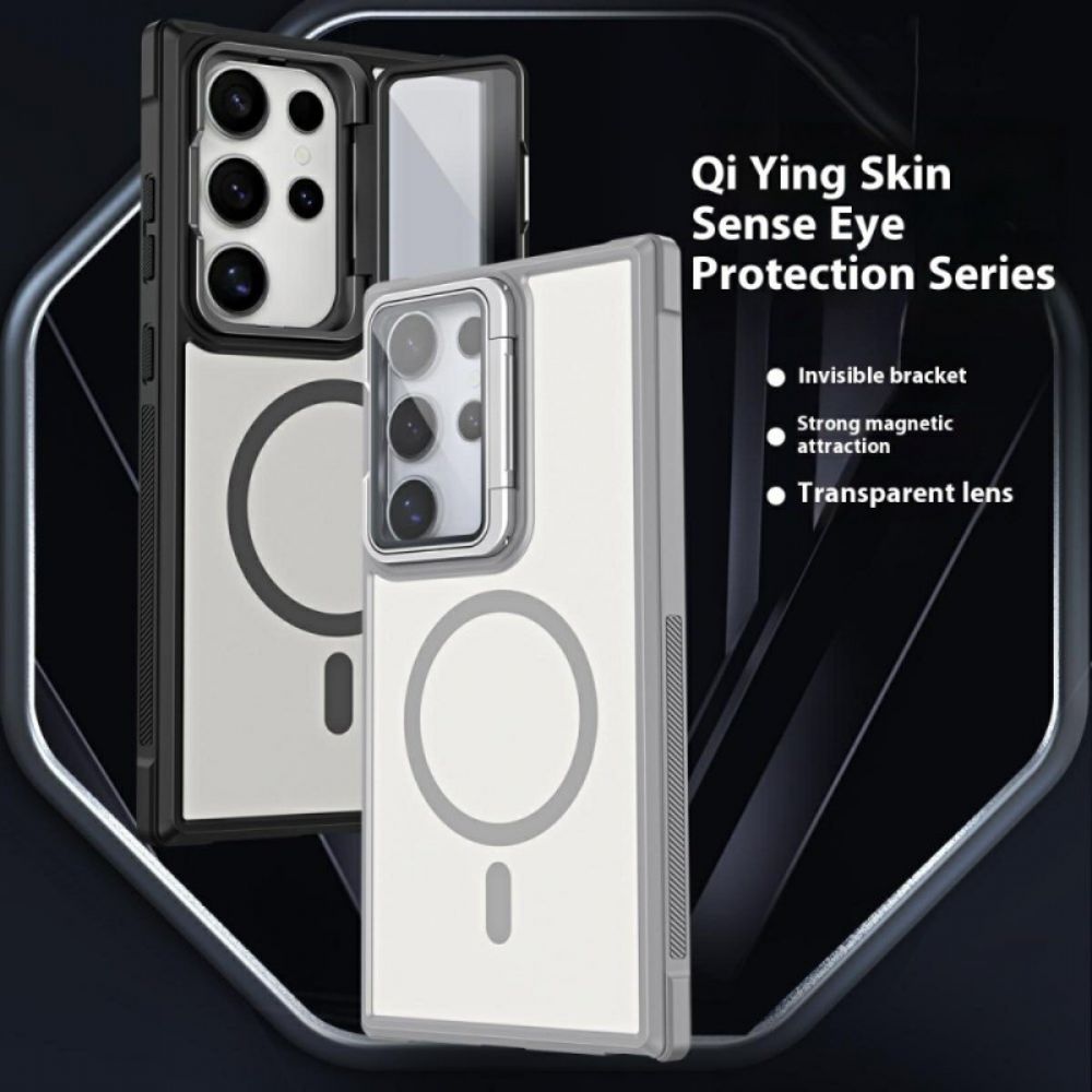 Cover Hoesje Samsung Galaxy S25 Ultra 5g Telefoonhoesje Magsafe-compatibel Mat Anti-vingerafdrukontwerp Met Standaard