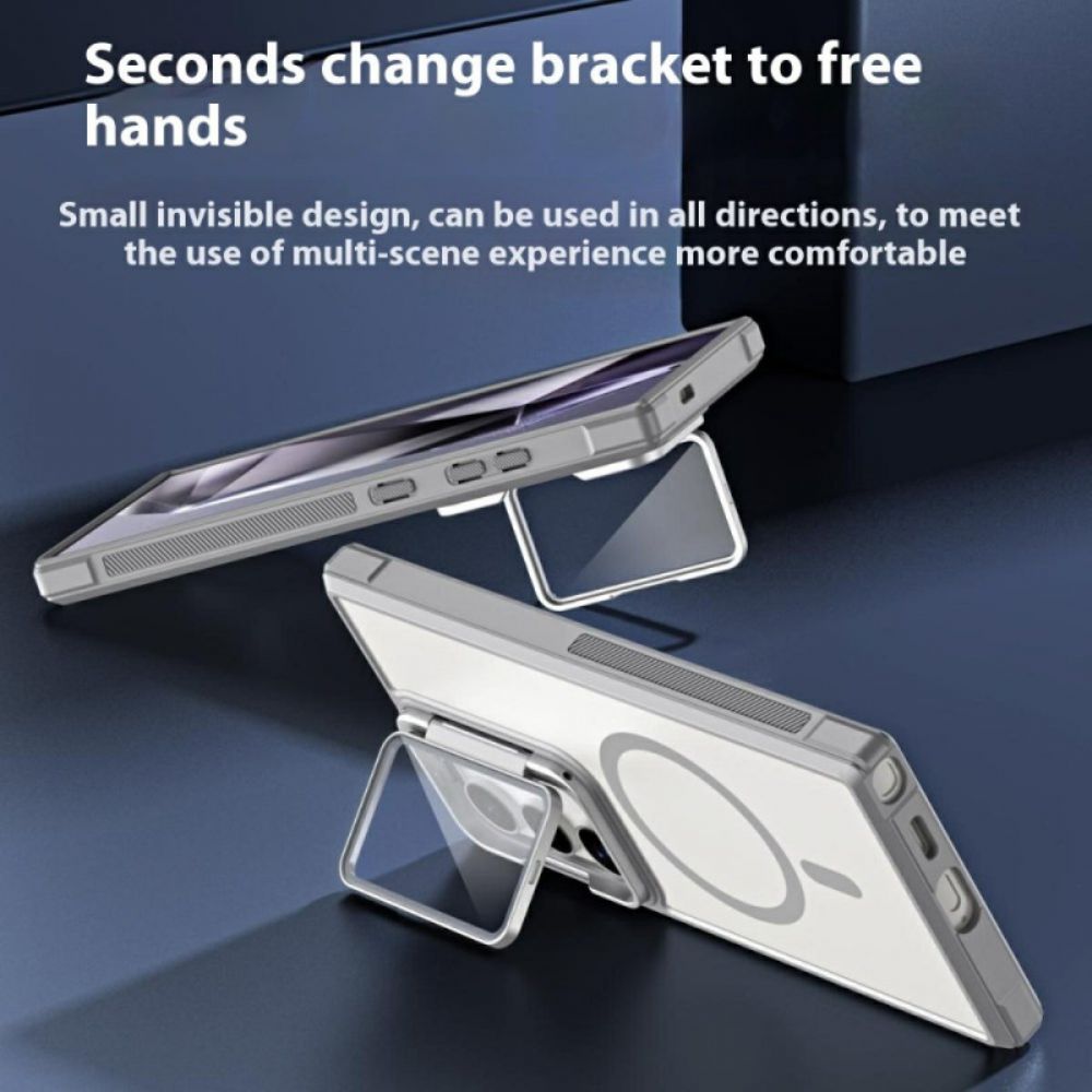 Cover Hoesje Samsung Galaxy S25 Ultra 5g Telefoonhoesje Magsafe-compatibel Mat Anti-vingerafdrukontwerp Met Standaard