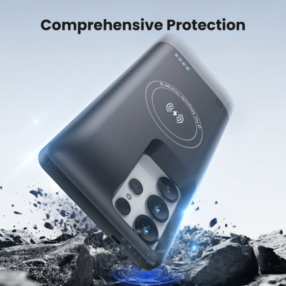 Externe Batterijhoes Van 10000 Mah Voor Samsung Galaxy S25 Ultra Met Magnetische Bevestiging