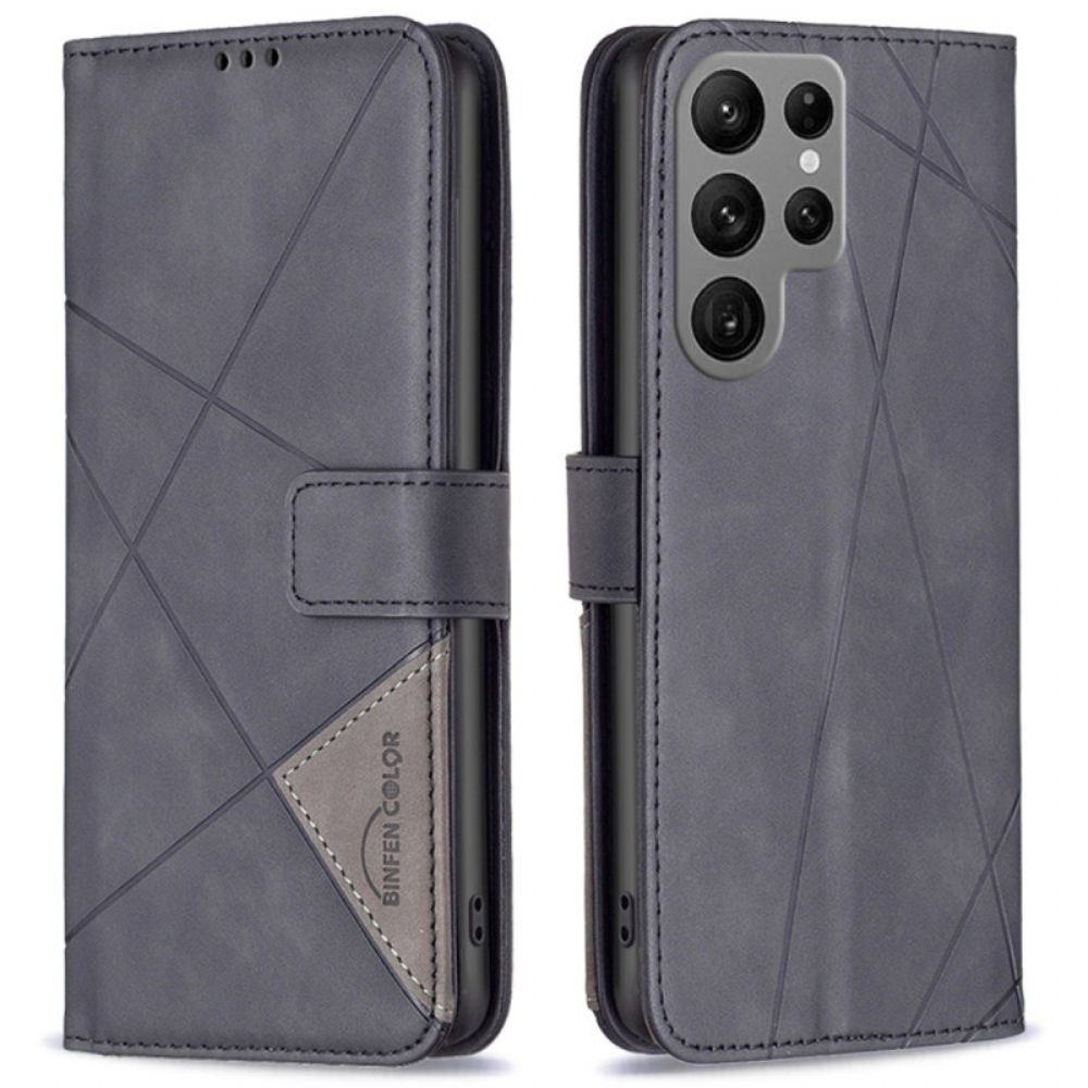 Flip Case Leren Samsung Galaxy S25 Ultra 5g Geometrisch Binfen Kleur