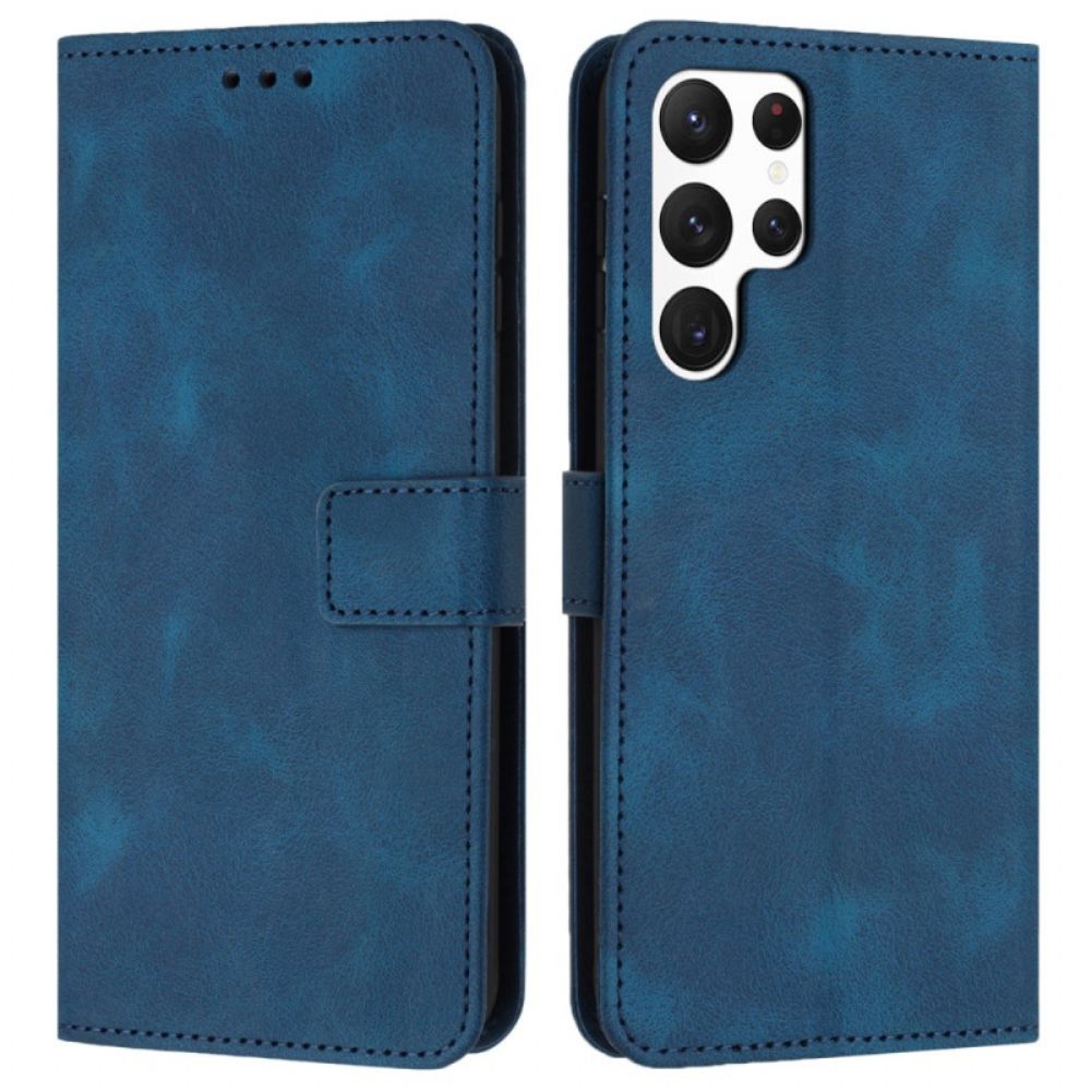 Flip Case Leren Samsung Galaxy S25 Ultra 5g Klassieke Lederlook Met Bandje