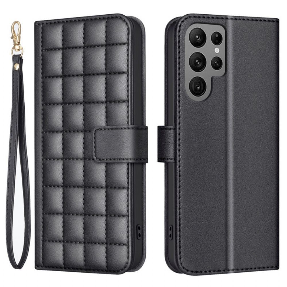 Flip Case Leren Samsung Galaxy S25 Ultra 5g Premium Gewatteerd