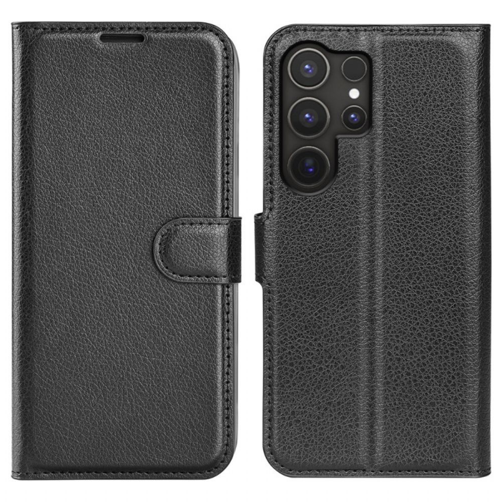 Folio-hoesje Samsung Galaxy S25 Ultra 5g Klassiek Lychee Kunstleer