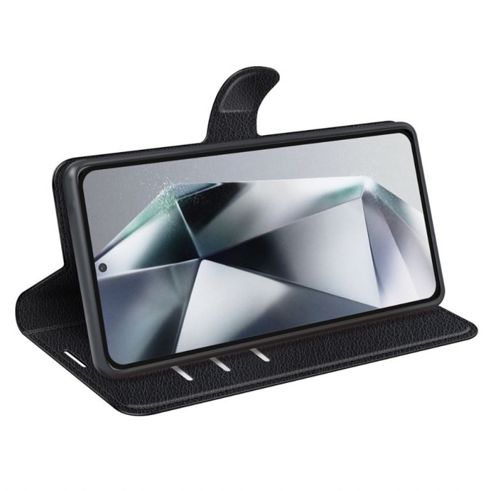 Folio-hoesje Samsung Galaxy S25 Ultra 5g Klassiek Lychee Kunstleer