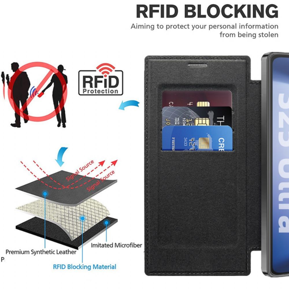 Folio-hoesje Samsung Galaxy S25 Ultra 5g Magsafe-compatibel Met Rfid-blokkering Leerlook