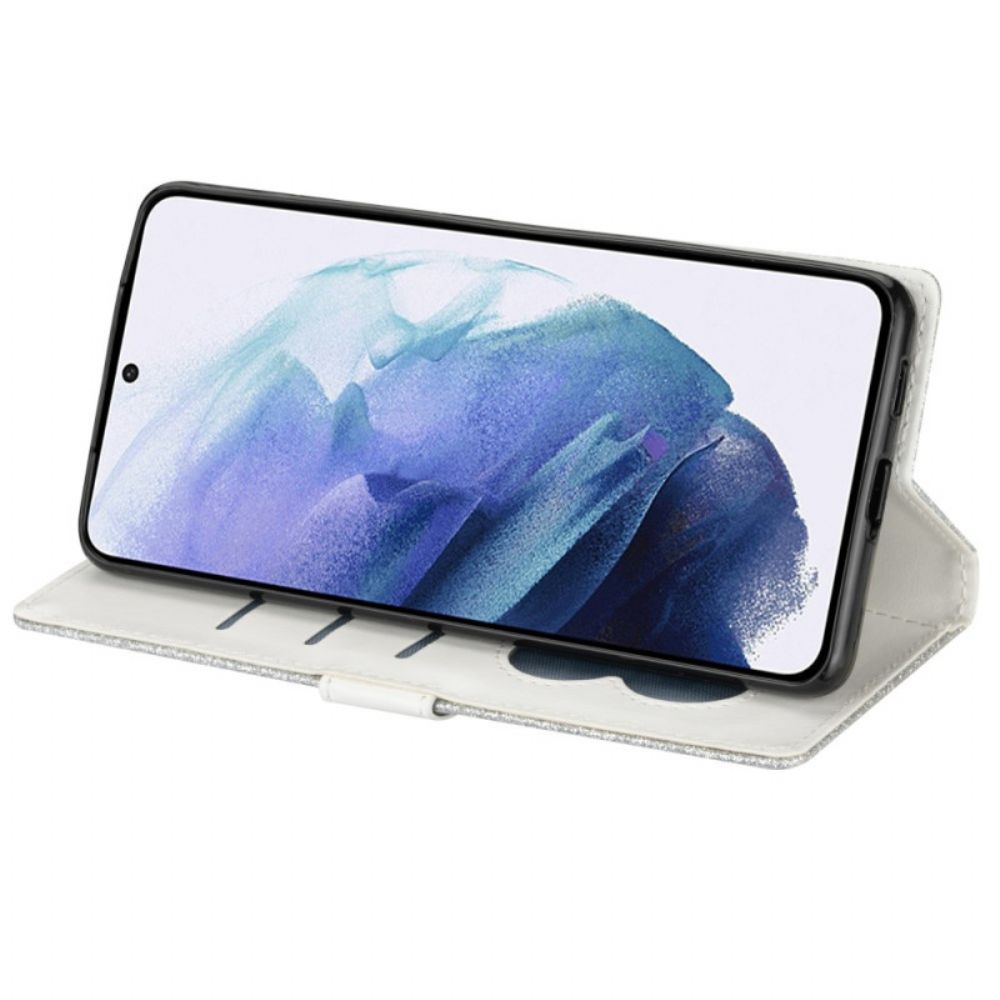 Folio-hoesje Samsung Galaxy S25 Ultra 5g Telefoonhoesje Glittertasje Met Bandje