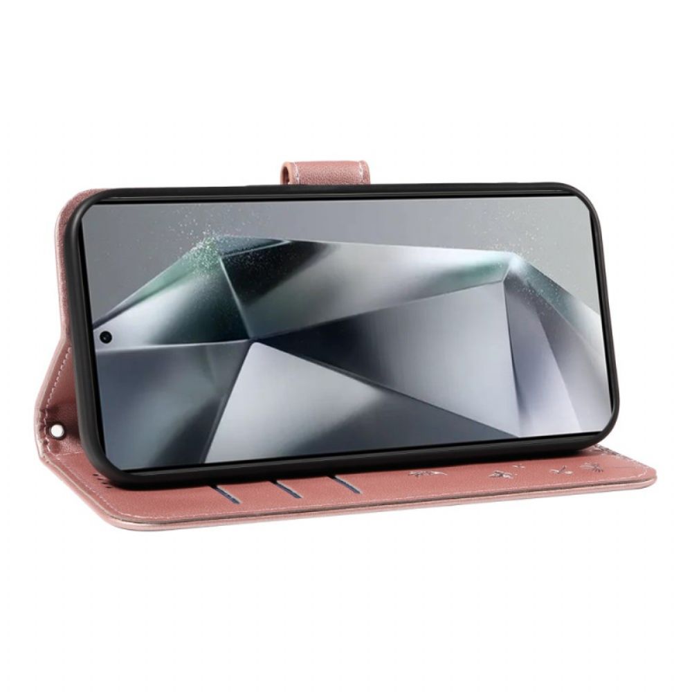 Folio-hoesje Samsung Galaxy S25 Ultra 5g Telefoonhoesje Paardenbloembandje