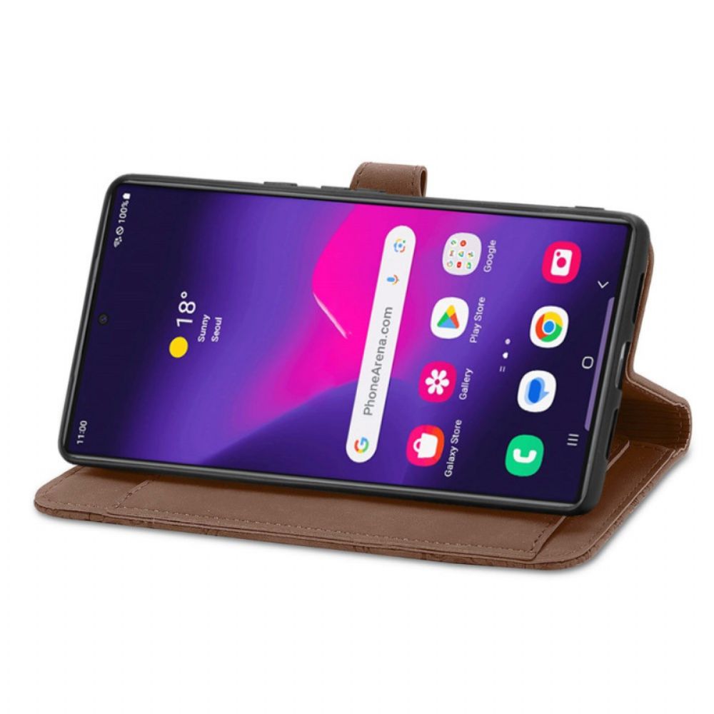 Folio-hoesje Samsung Galaxy S25 Ultra 5g Telefoonhoesje Portemonnee Met Ritssluiting En Kantdesign