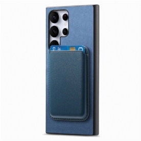 Hoesje Samsung Galaxy S25 Ultra 5g Afneembare Magnetische Kaarthouder In Suède-stijl