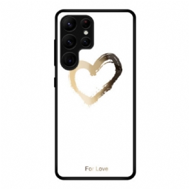 Hoesje Samsung Galaxy S25 Ultra 5g Gouden Hart Op Witte Achtergrond Bescherming Hoesje