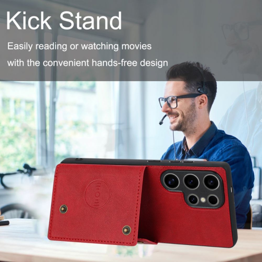 Hoesje Samsung Galaxy S25 Ultra 5g Kaarthouder In Retrostijl Bescherming Hoesje