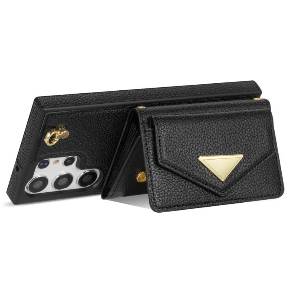 Hoesje Samsung Galaxy S25 Ultra 5g Lederlook Met Kaarthouder En Bandje