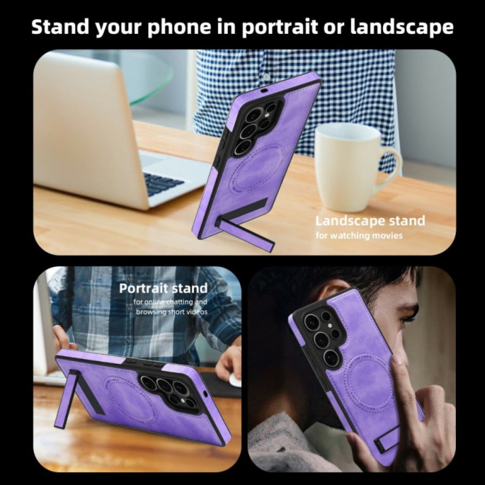 Hoesje Samsung Galaxy S25 Ultra 5g Leerlook Compatibel Met Magsafe