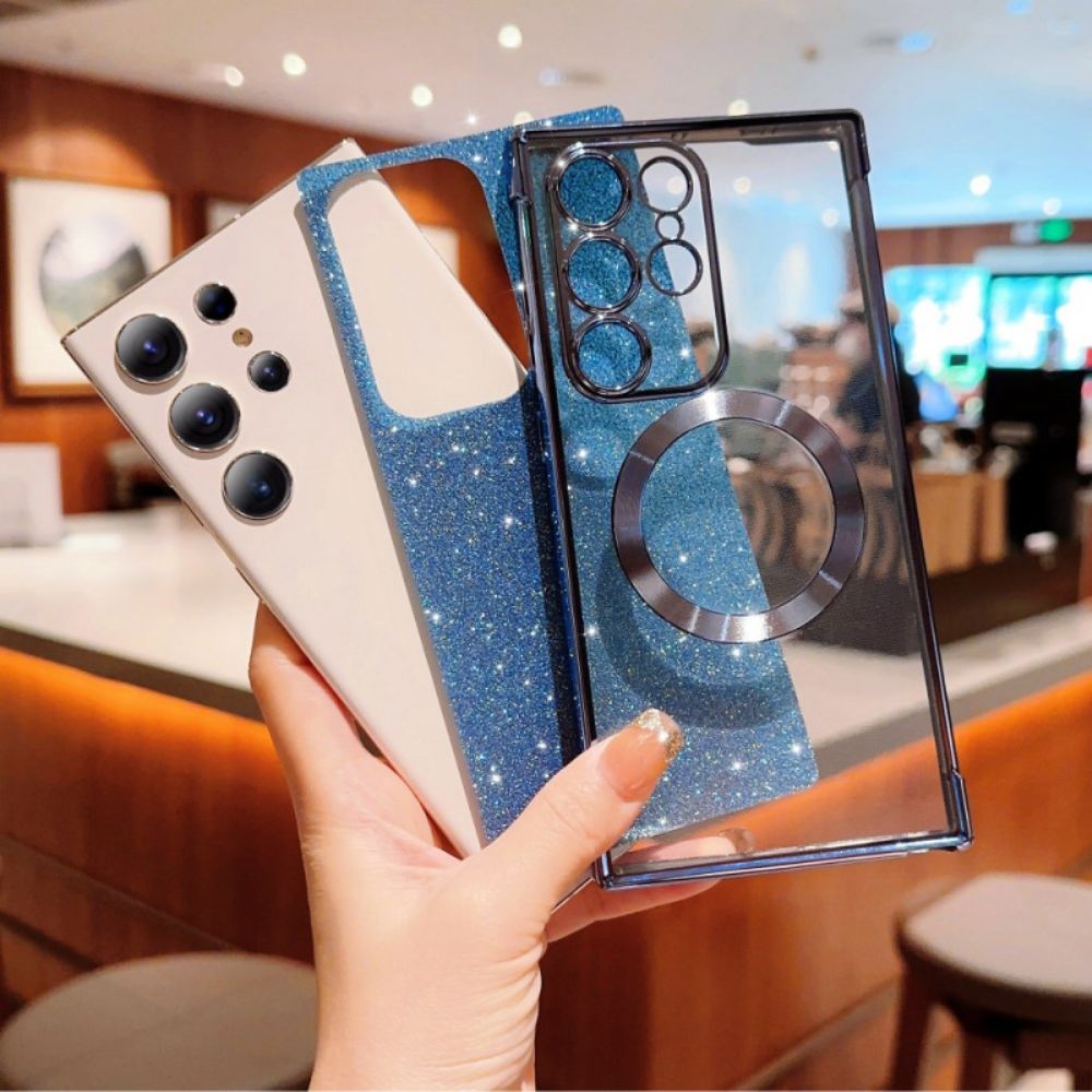 Hoesje Samsung Galaxy S25 Ultra 5g Magsafe-compatibel Met Glitter Bescherming Hoesje