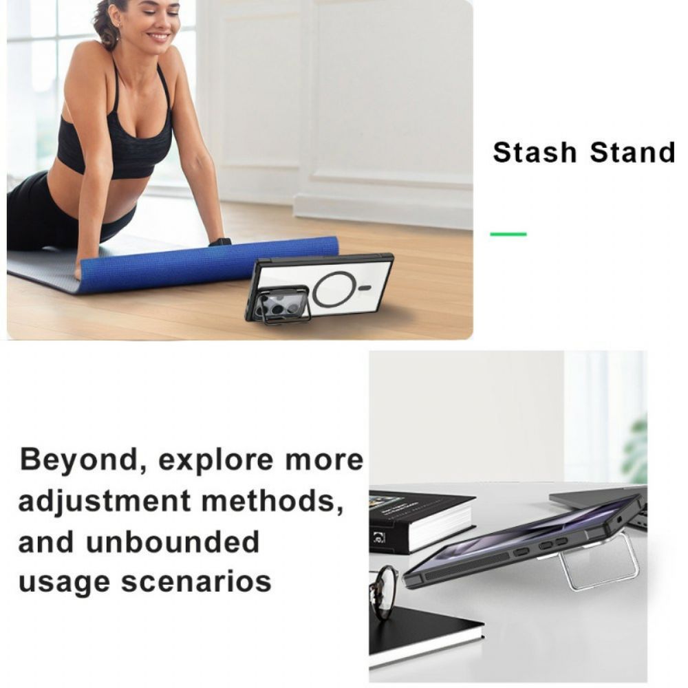 Hoesje Samsung Galaxy S25 Ultra 5g Magsafe-compatibel Met Ingebouwde Standaard Bescherming Hoesje