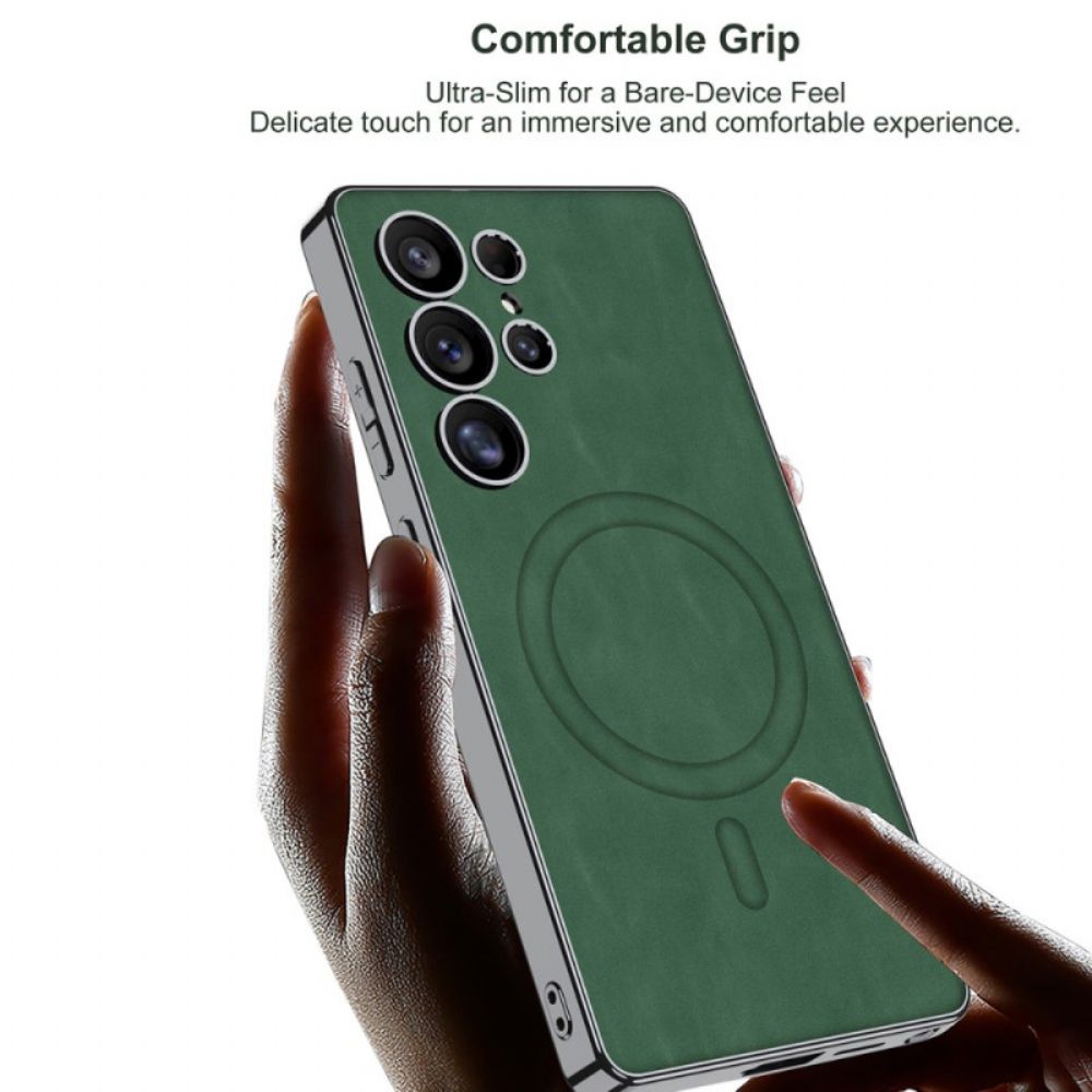 Hoesje Samsung Galaxy S25 Ultra 5g Mat Kunstleer Compatibel Met Magsafe