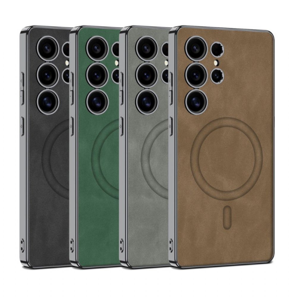 Hoesje Samsung Galaxy S25 Ultra 5g Mat Kunstleer Compatibel Met Magsafe