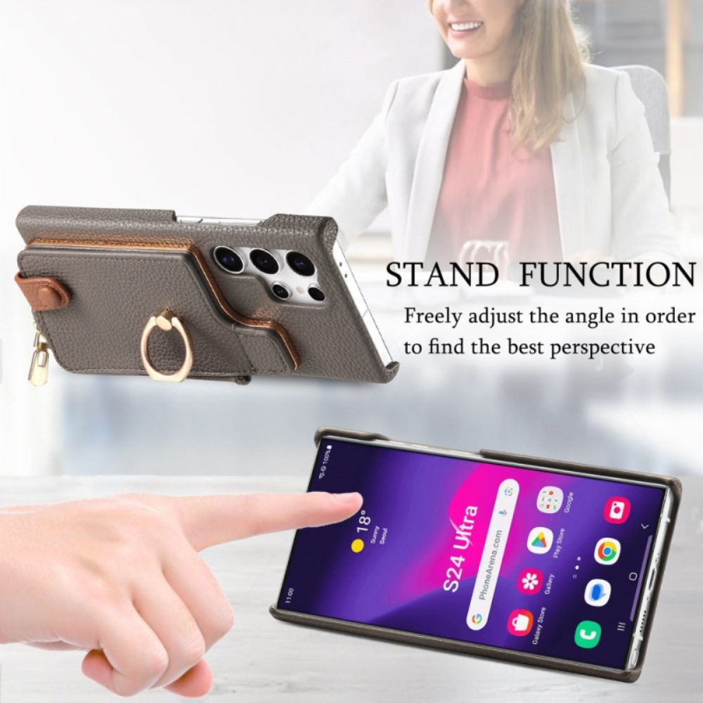 Hoesje Samsung Galaxy S25 Ultra 5g Portemonnee Van Imitatieleer