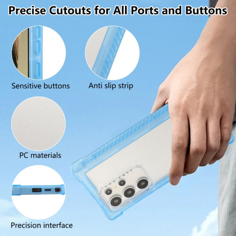 Hoesje Samsung Galaxy S25 Ultra 5g Versterkt Siliconen Frame Bescherming Hoesje