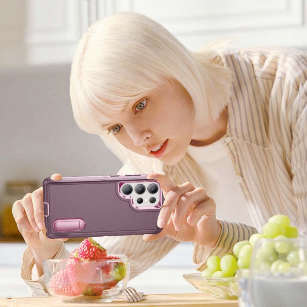 Hoesje Voor Samsung Galaxy S25 Ultra 5g 3-in-1 Bescherming Met Standaard