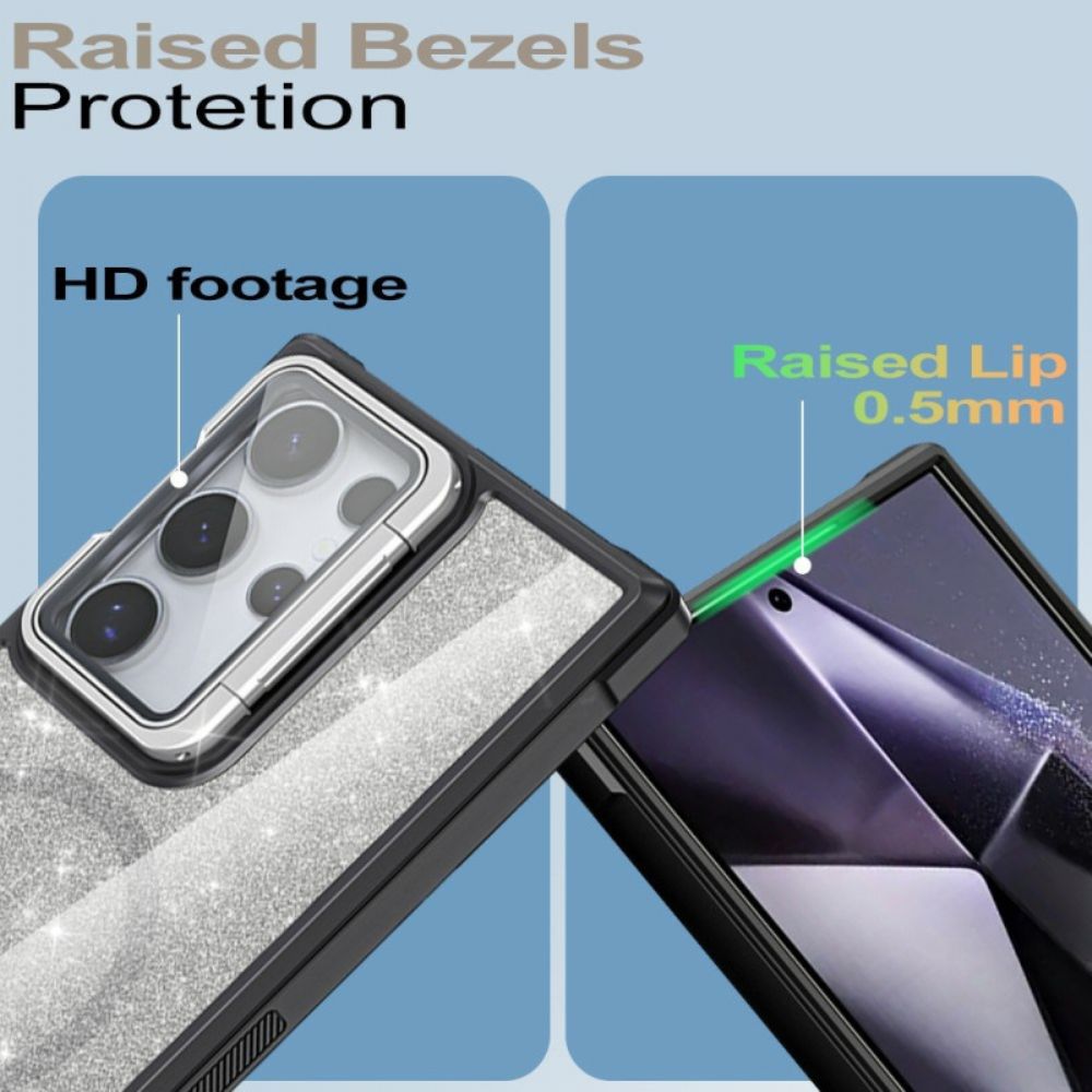 Hoesje Voor Samsung Galaxy S25 Ultra 5g Glitter Met Ingebouwde Standaard